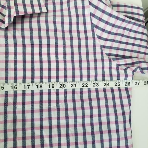 Peter Millar Long Sleeve Button Down Pink/White Check Striped Shirt XL Preppy - Picture 8 of 9